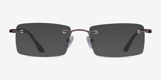 Orion Dark Gunmetal MetalEyeglass Frames from EyeBuyDirect, with Tinted Lenses