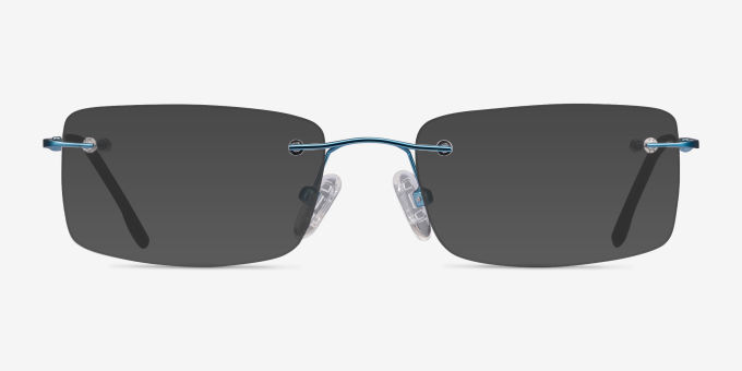 Woodrow Blue MetalEyeglass Frames from EyeBuyDirect, with Tinted Lenses