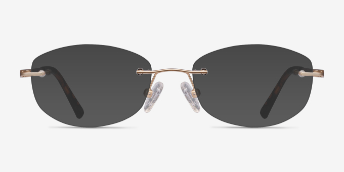 Athena Doré MétalMontures de lunettes de vue d'EyeBuyDirect, Avec des Verres Teintés