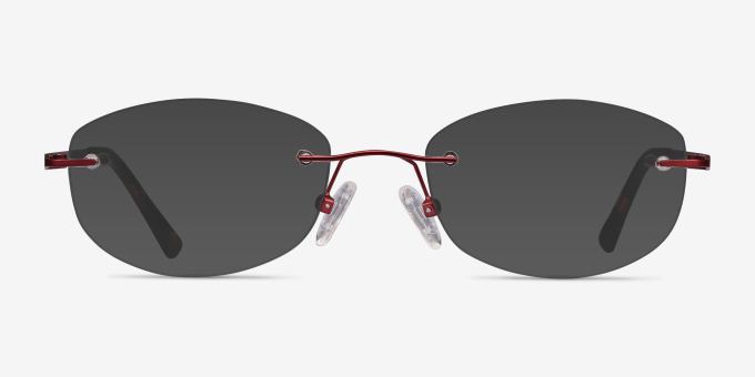 Athena Red MetalEyeglass Frames from EyeBuyDirect, with Tinted Lenses