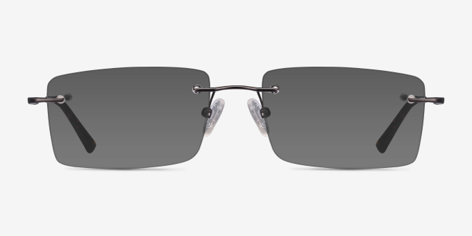 Evolve Gunmetal MetalEyeglass Frames from EyeBuyDirect, with Tinted Lenses