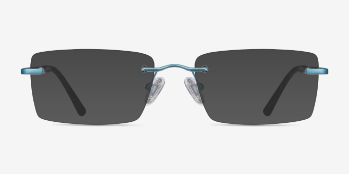 Bold Blue MetalEyeglass Frames from EyeBuyDirect, with Tinted Lenses