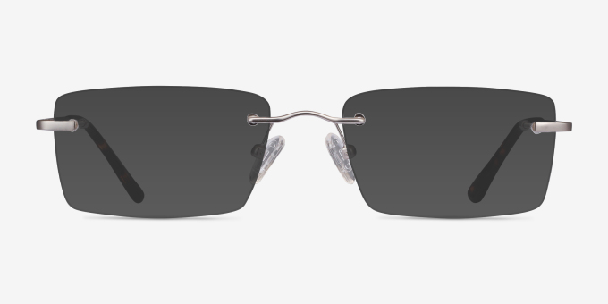 Bold Silver MetalEyeglass Frames from EyeBuyDirect, with Tinted Lenses