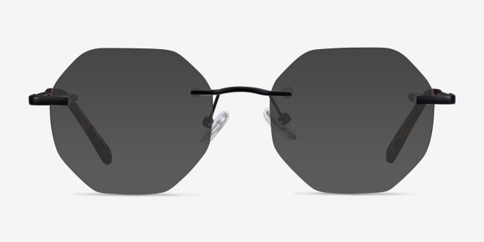 Generous Matte Black MetalEyeglass Frames from EyeBuyDirect, with Tinted Lenses