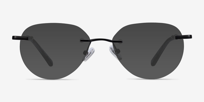 Feel Black MetalEyeglass Frames from EyeBuyDirect, with Tinted Lenses