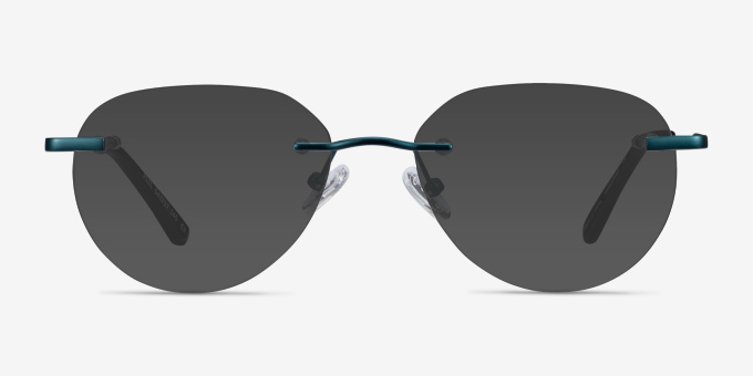 Feel Bleu marine MétalMontures de lunettes de vue d'EyeBuyDirect, Avec des Verres Teintés