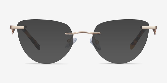 Harmony Matte Gold MetalEyeglass Frames from EyeBuyDirect, with Tinted Lenses
