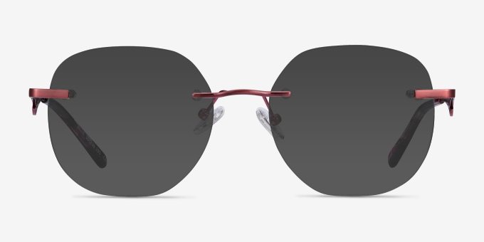 Belle Burgundy MetalEyeglass Frames from EyeBuyDirect, with Tinted Lenses