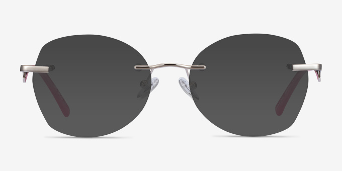 Ajar Silver MetalEyeglass Frames from EyeBuyDirect, with Tinted Lenses