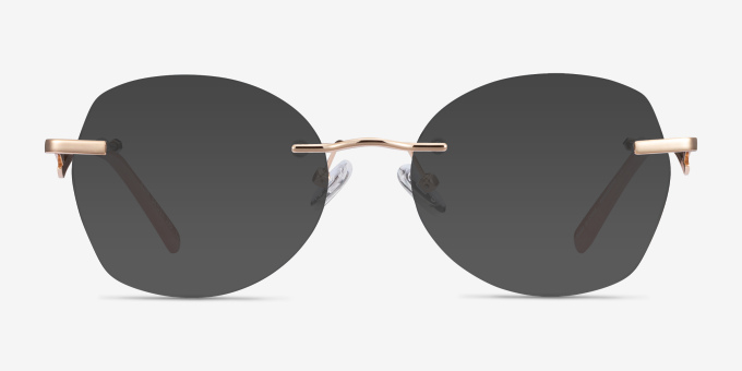 Ajar Gold MetalEyeglass Frames from EyeBuyDirect, with Tinted Lenses