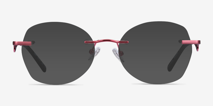 Ajar Raspberry MetalEyeglass Frames from EyeBuyDirect, with Tinted Lenses