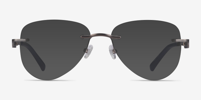 Ride Gunmetal Blue MetalEyeglass Frames from EyeBuyDirect, with Tinted Lenses