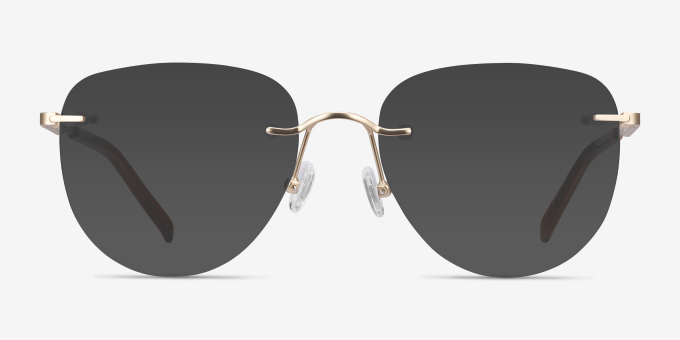 Ritzy Gold MetalEyeglass Frames from EyeBuyDirect, with Tinted Lenses
