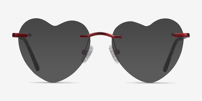 Amore Red MetalEyeglass Frames from EyeBuyDirect, with Tinted Lenses