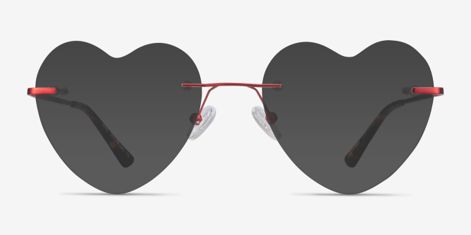 Love Burgundy MétalMontures de lunettes de vue d'EyeBuyDirect, Avec des Verres Teintés