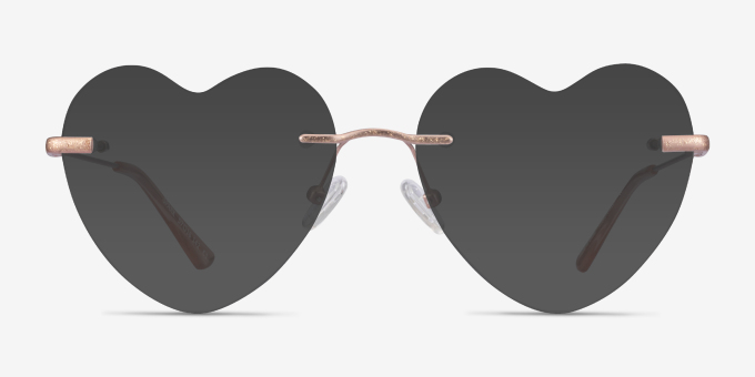 Spark Glitter Rose Gold MetalEyeglass Frames from EyeBuyDirect, with Tinted Lenses