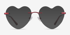 Spark Glitter Red Métal Montures de lunettes de vue d'EyeBuyDirect, with Tinted Lenses