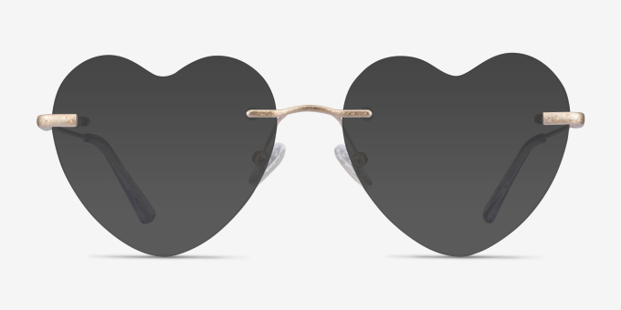 Spark Glitter Gold MetalEyeglass Frames from EyeBuyDirect, with Tinted Lenses