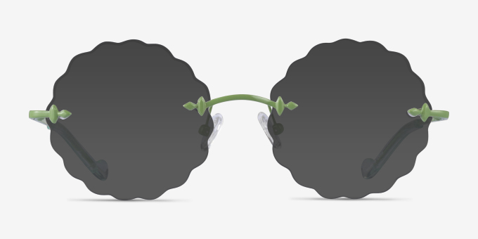 Fiesta Green MetalEyeglass Frames from EyeBuyDirect, with Tinted Lenses