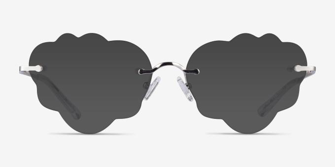Nuvem Silver MetalEyeglass Frames from EyeBuyDirect, with Tinted Lenses