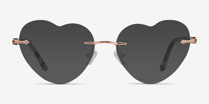 Poem Shiny Rose Gold MetalEyeglass Frames from EyeBuyDirect, with Tinted Lenses