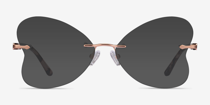 Wish Matt Rose Gold MetalEyeglass Frames from EyeBuyDirect, with Tinted Lenses