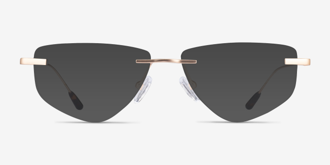Phil Matte Gold MetalEyeglass Frames from EyeBuyDirect, with Tinted Lenses