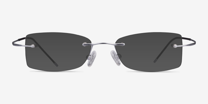 Giroux Silver TitaniumEyeglass Frames from EyeBuyDirect, with Tinted Lenses