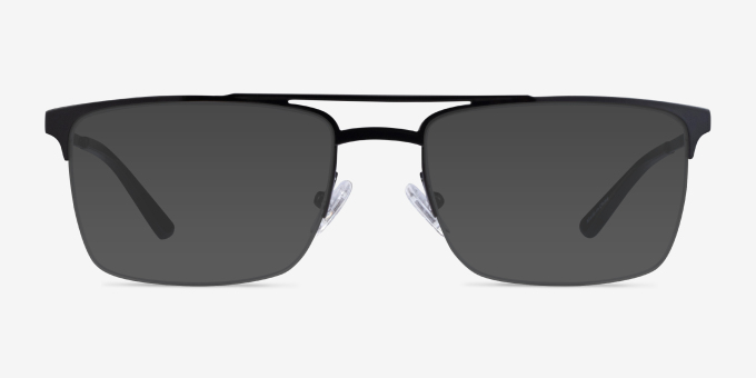 Huddle Black MetalEyeglass Frames from EyeBuyDirect, with Tinted Lenses