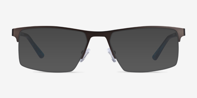 Interception Brown Blue MetalEyeglass Frames from EyeBuyDirect, with Tinted Lenses