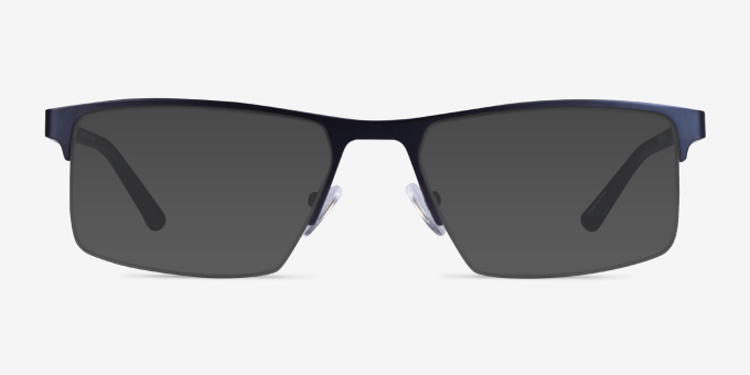 Interception Blue Black MetalEyeglass Frames from EyeBuyDirect, with Tinted Lenses
