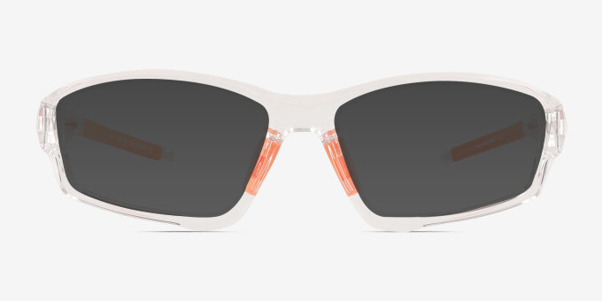 Matter Clear Orange PlasticEyeglass Frames from EyeBuyDirect, with Tinted Lenses