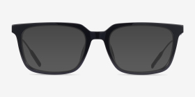 Woods Noir Acétate Montures de lunettes de vue d'EyeBuyDirect, with Tinted Lenses