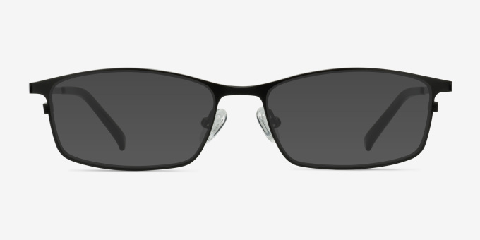 Present Black TitaniumEyeglass Frames from EyeBuyDirect, with Tinted Lenses