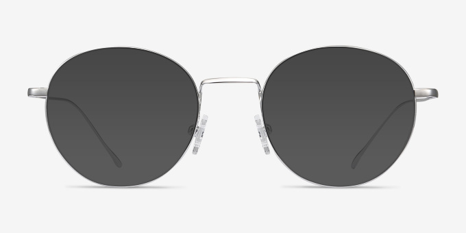 Aegis Silver TitaniumEyeglass Frames from EyeBuyDirect, with Tinted Lenses