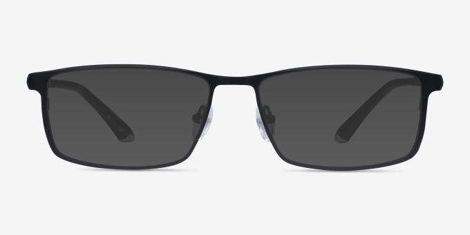 Driven Black TitaniumEyeglass Frames from EyeBuyDirect, with Tinted Lenses