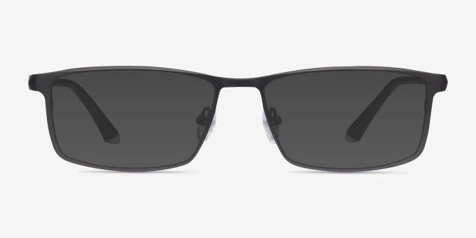 Driven Gunmetal TitaniumEyeglass Frames from EyeBuyDirect, with Tinted Lenses