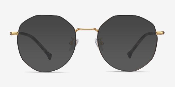The Path Black Golden TitaniumEyeglass Frames from EyeBuyDirect, with Tinted Lenses