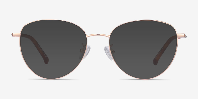 Gaze Rose Gold TitaniumEyeglass Frames from EyeBuyDirect, with Tinted Lenses