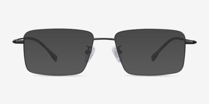 Lands Gunmetal TitaniumEyeglass Frames from EyeBuyDirect, with Tinted Lenses