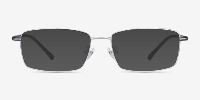 Holmst Silver TitaniumEyeglass Frames from EyeBuyDirect, with Tinted Lenses