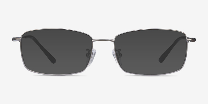 Hobbes Gunmetal TitaniumEyeglass Frames from EyeBuyDirect, with Tinted Lenses