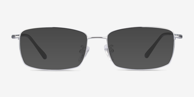 Hobbes Silver TitaniumEyeglass Frames from EyeBuyDirect, with Tinted Lenses