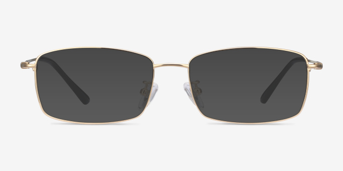 Hobbes Golden TitaniumEyeglass Frames from EyeBuyDirect, with Tinted Lenses
