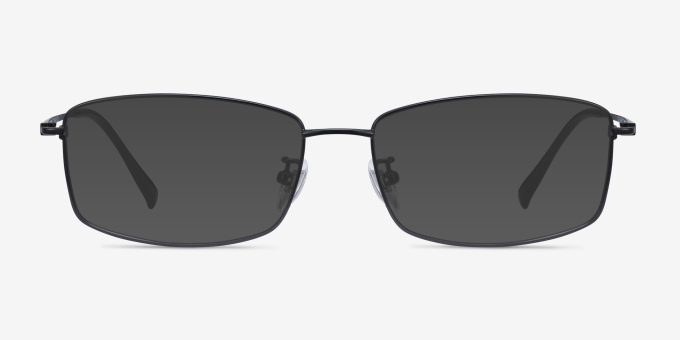 Embark Black TitaniumEyeglass Frames from EyeBuyDirect, with Tinted Lenses