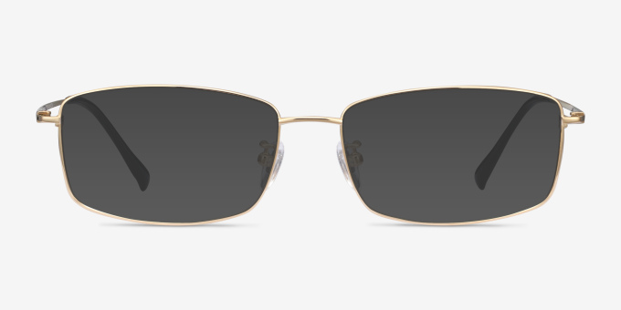 Embark Golden TitaniumEyeglass Frames from EyeBuyDirect, with Tinted Lenses