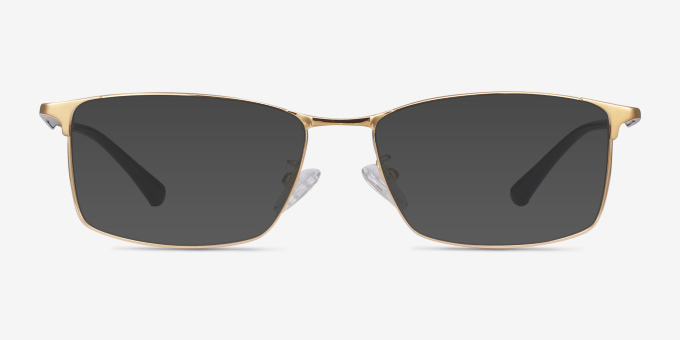 Constant Gold TitaniumEyeglass Frames from EyeBuyDirect, with Tinted Lenses