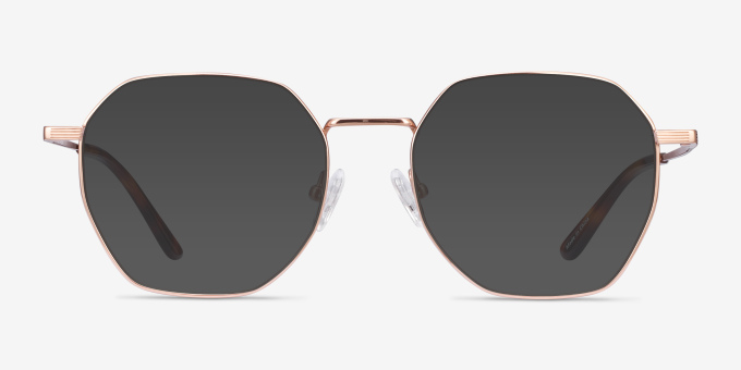 Comet Rose Gold TitaniumEyeglass Frames from EyeBuyDirect, with Tinted Lenses