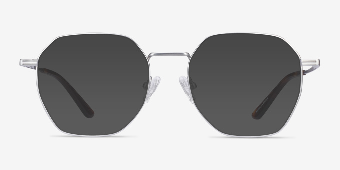 Comet Silver TitaniumEyeglass Frames from EyeBuyDirect, with Tinted Lenses