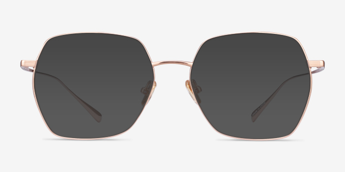 Holistic Rose Gold TitaniumEyeglass Frames from EyeBuyDirect, with Tinted Lenses